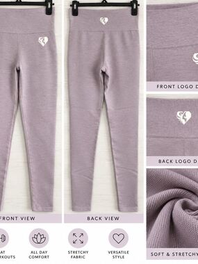High-Rise Lavender Women's Active Leggings - Brand